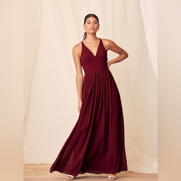 Love Spell Burgundy Lace-Back Maxi
Dress - Picture 3 of 10